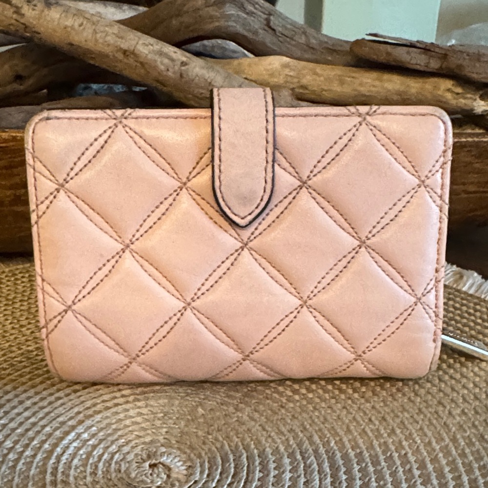 kate spade Quilted Leather Zip Wallet — Pale Pink - Picture 2 of 9
